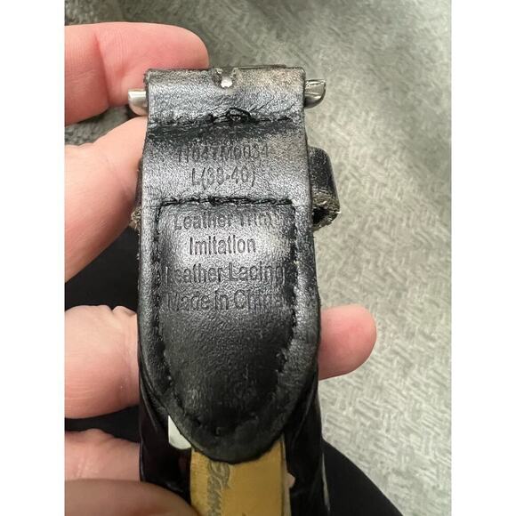 Tommy Bahama men’s braided black leather belt size 38-40 - Picture 4 of 6